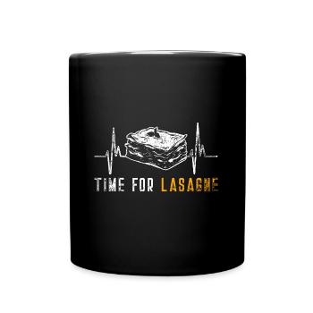 Lasagnes Rythme cardiaque - Mug uni - noir - Devant