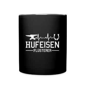 Hufschmied Hufeisenflüsterer Herzschlag - Tasse einfarbig - Schwarz - Vorne