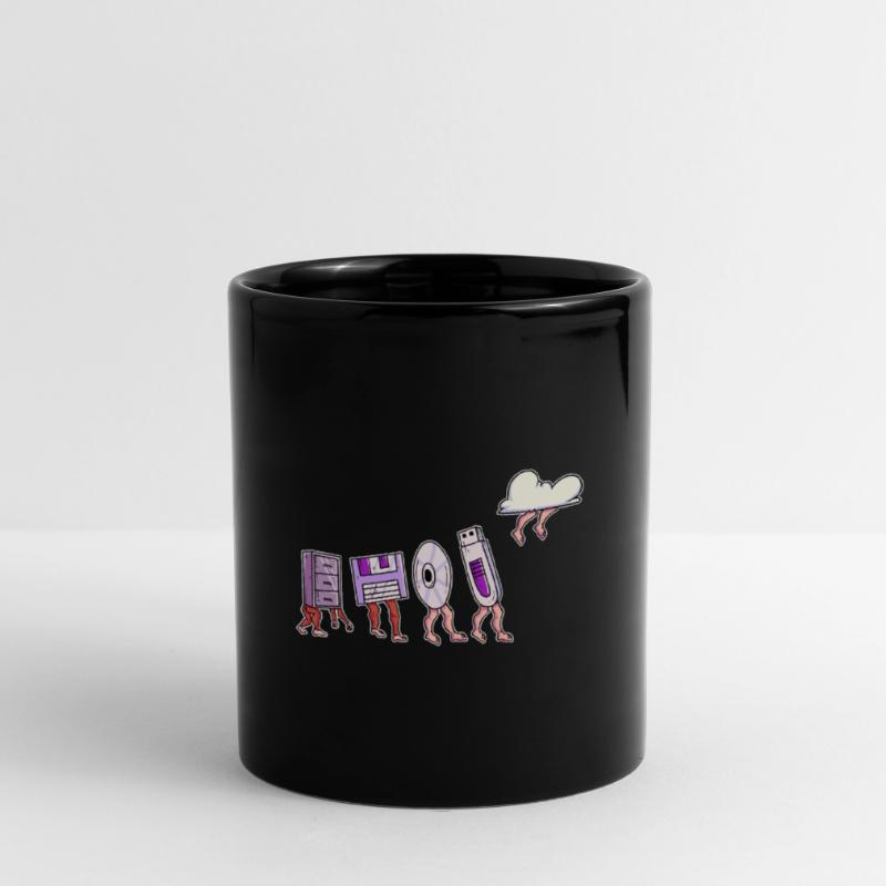 Evolution der Datenträger für Developer Tasse einfarbig