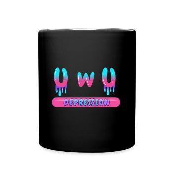 Uwu Depression Yami Kawaii Paralyzing Depression - Full Colour Mug - black - Front