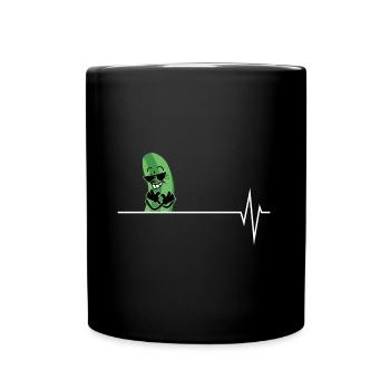 Pouls de battement de cœur de concombre frais - Mug uni - noir - Devant