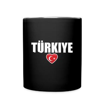 Türkiye Vintage Turkish Flag Turkish Turkey - Full Colour Mug - black - Front
