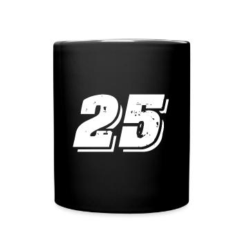 25 Zahl Symbol - Tasse einfarbig - Schwarz - Vorne