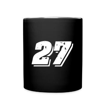 27 Zahl Symbol - Tasse einfarbig - Schwarz - Vorne