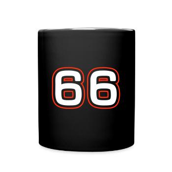 66 Zahl Symbol - Tasse einfarbig - Schwarz - Vorne