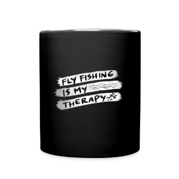 La pêche comme thérapie Paroles ironiques de la - Mug uni - noir - Devant