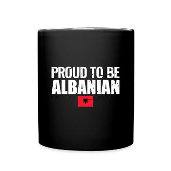 Fier d’être Albanais Albanie Drapeau albanais - Mug uni - noir - Devant