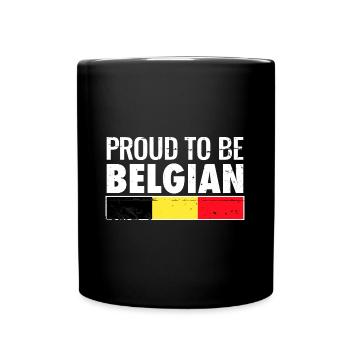 Proud to be Belgian Belgian flag - Full Colour Mug - black - Front
