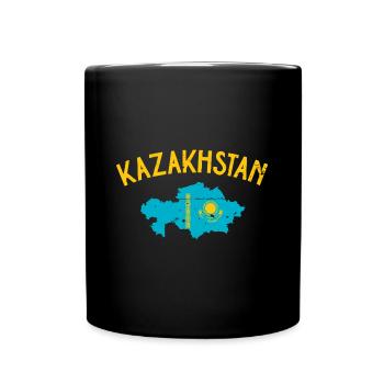 Kazakhstan Map Kazakh Flag Kazakh - Full Colour Mug - black - Front