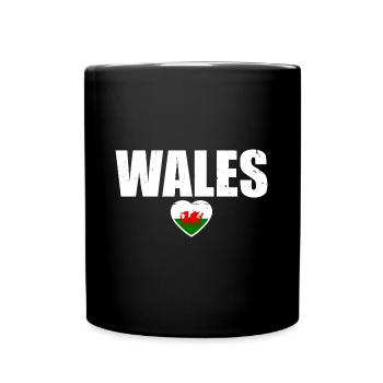 Wales Walisische Flagge Waliser - Tasse einfarbig - Schwarz - Vorne