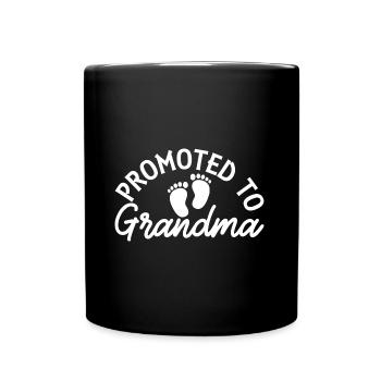 Befördert zur Oma Hallo Oma du wirst Oma - Tasse einfarbig - Schwarz - Vorne