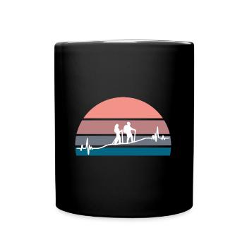 Randonnée au coucher du soleil - Mug uni - noir - Devant