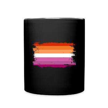 Lesbian Pride Flag - Full Colour Mug - black - Front