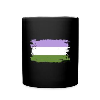 Genderqueere Pride-Flagge - Tasse einfarbig - Schwarz - Vorne