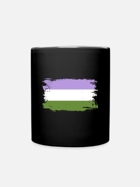 Genderqueere Pride-Flagge - Tasse einfarbig - Schwarz