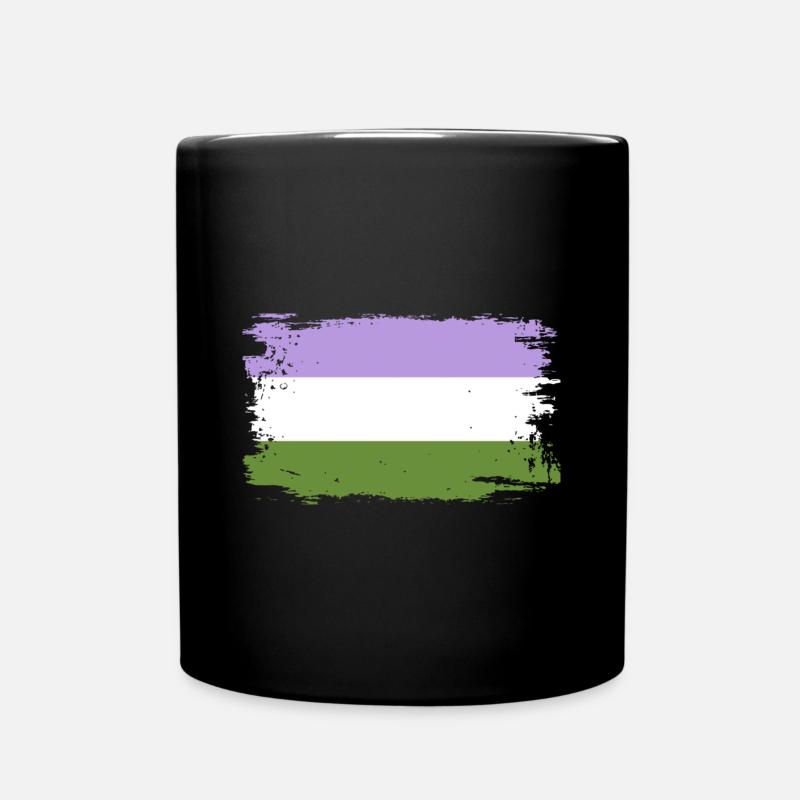 Genderqueere Pride-Flagge - Tasse einfarbig - Schwarz