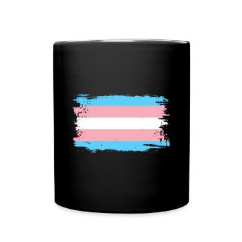 Transgender Pride Flag - Full Colour Mug - black - Front