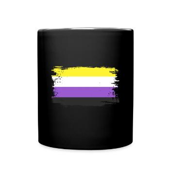 Drapeau de la fierté non binaire - Mug uni - noir - Devant