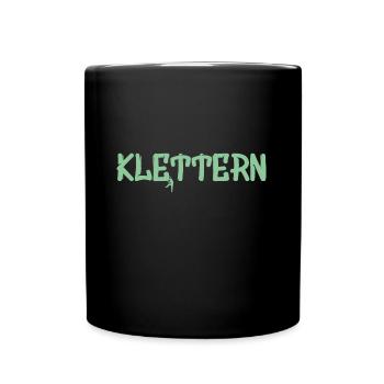 Klettern, climb, climbing - Tasse einfarbig - Schwarz - Vorne