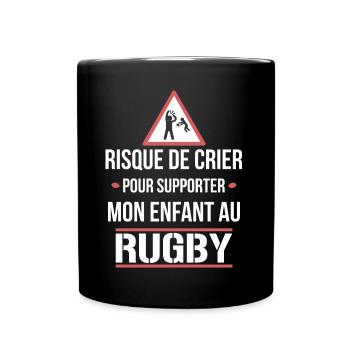 Rugby - risque de crier - Mug uni - noir - Devant
