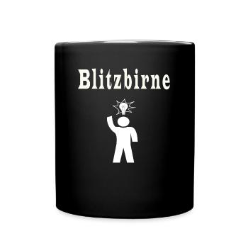 Blitzbirne - Tasse einfarbig - Schwarz - Vorne