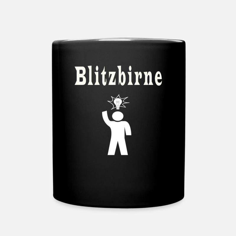 Blitzbirne - Tasse einfarbig - Schwarz