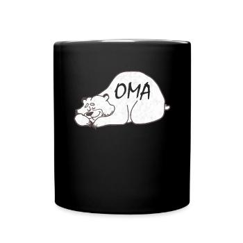 Peluche douce mamie ours endormi - Mug uni - noir - Devant
