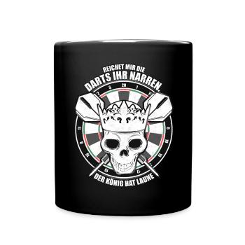 Dart Darts Dartspieler Geschenk - Tasse einfarbig - Schwarz - Vorne