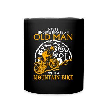 Old Man With A Mountain Bike Shirt - Full Colour Mug - black - Front