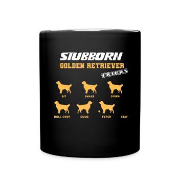 Golden Retriever Tricks - Full Colour Mug - black - Front