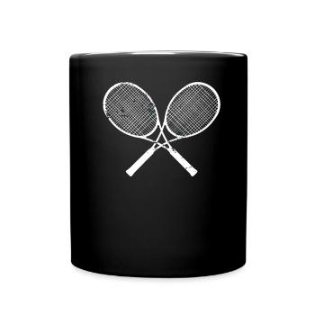 Raquette de tennis - Mug uni - noir - Devant