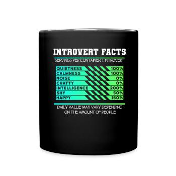 Introverted Facts - Full Colour Mug - black - Front
