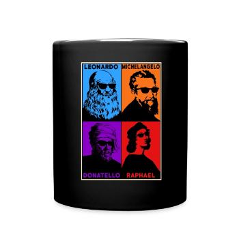 Leonardo Michelangelo Donatello Raphael - Full Colour Mug - black - Front