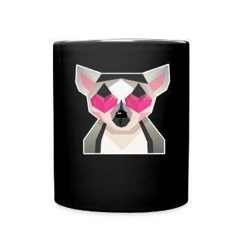 Lemur Madagaskar Liebe - Tasse einfarbig - Schwarz - Vorne