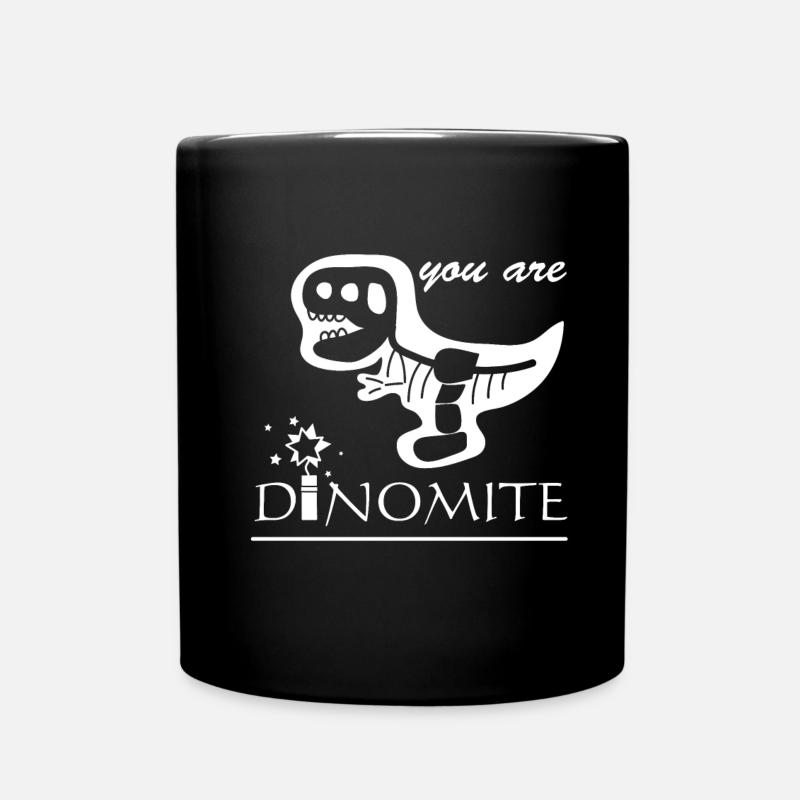 Dynamit Dino - Tasse einfarbig - Schwarz
