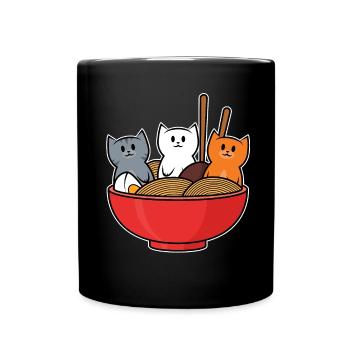 Ramen Katzen Japan - Tasse einfarbig - Schwarz - Vorne
