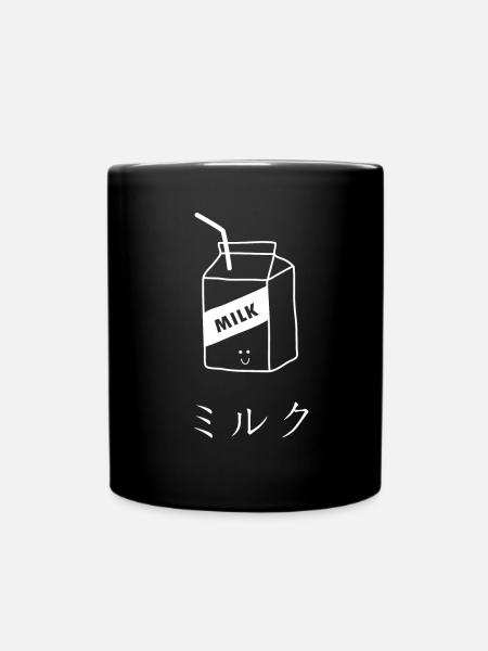 Milch Kawaii - Tasse einfarbig - Schwarz
