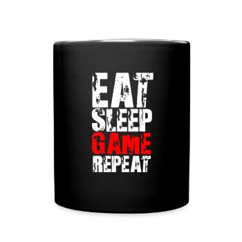 EAT SLEEP GAME REPEAT - Mug uni - noir - Devant