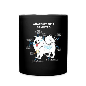 Dog Samoyed - Full Colour Mug - black - Front
