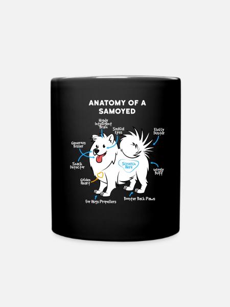 Hund Samoyed - Tasse einfarbig - Schwarz