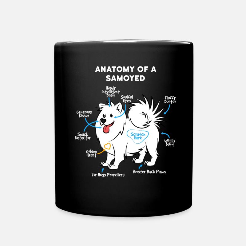 Hund Samoyed - Tasse einfarbig - Schwarz