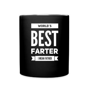Bester Vater Papa und Furzer - Tasse einfarbig - Schwarz - Vorne