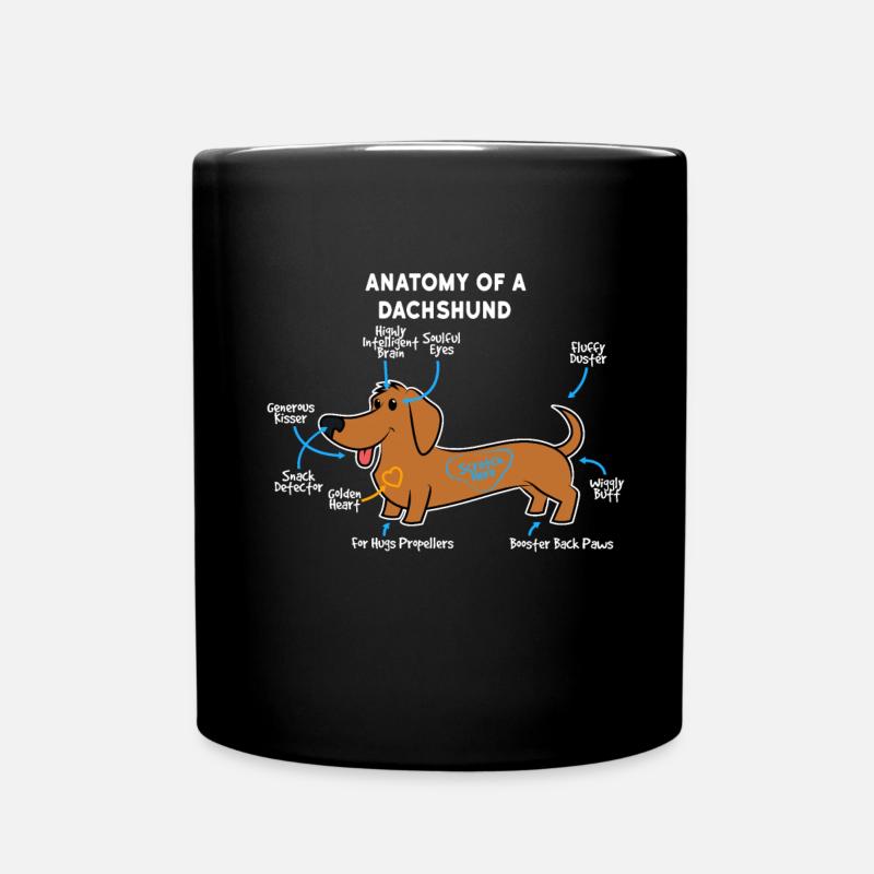 Hund Dackel - Tasse einfarbig - Schwarz