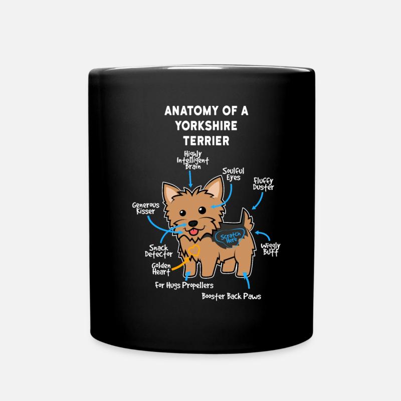 Hund Yorkshire Terrier - Tasse einfarbig - Schwarz