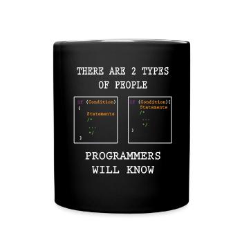 Zwei Arten Von Programmierer - Tasse einfarbig - Schwarz - Vorne