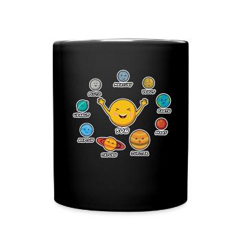 Sonnensystem - Tasse einfarbig - Schwarz - Vorne