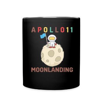 Apollo 11 Moon Landing - Full Colour Mug - black - Front