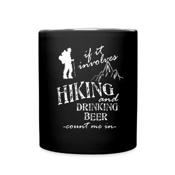 Wandern Und Bier - Tasse einfarbig - Schwarz - Vorne