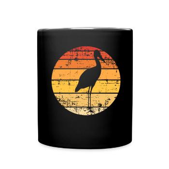 Storch Silhouette - Tasse einfarbig - Schwarz - Vorne