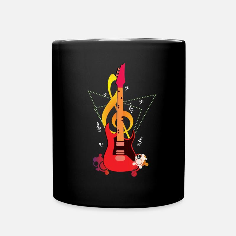 Electric Guitar Musicians - Full Colour Mug - black